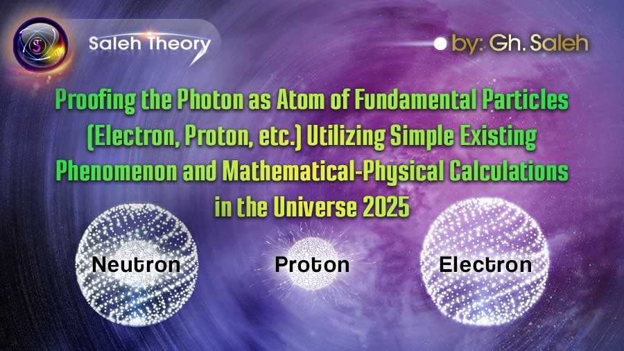 Proofing the Photon as Atom of Fundamental Particles (Electron, Proton, etc.) Utilizing Simple Existing Phenomenon and Mathematical-Physical Calculations in the Universe 2025